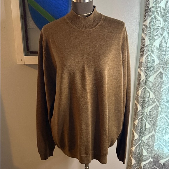 Brooks Brothers Extra Fine Merino Wool Mock Neck Sweater SZ XL